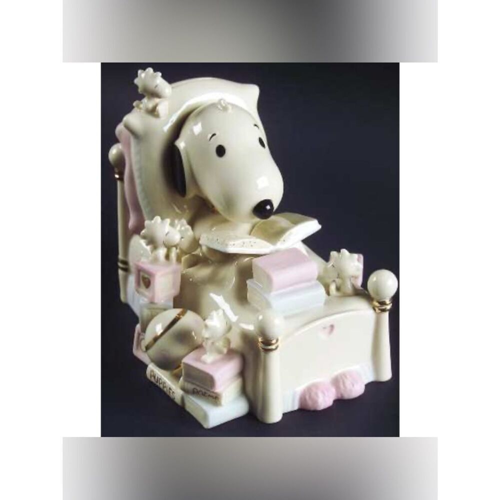 Vintage Baby Snoopy & Woodstock Lenox Porcelain/ Ceramic Bank